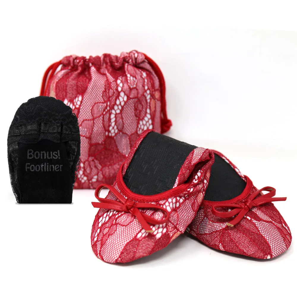 Foldable Wedding Flats / Flat Lace Wedding Shoe