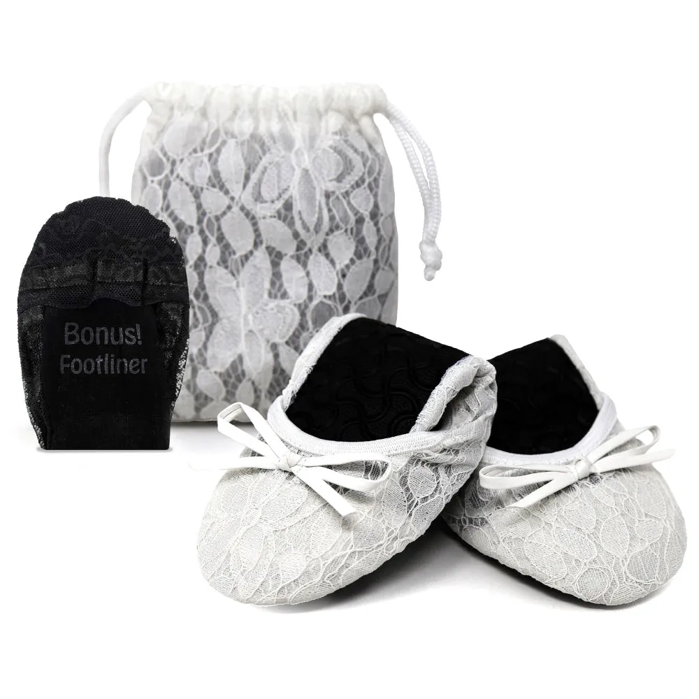 Foldable Wedding Flats / Flat Lace Wedding Shoe
