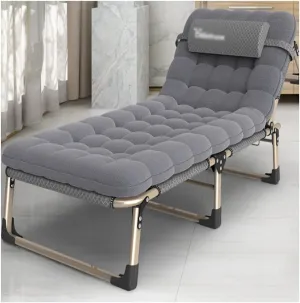 Folding Bed Lunch Office Lunch Bed Simple Leisure Accompanying Bed Outdoor Single Multifunctional Recliner Folding Bed