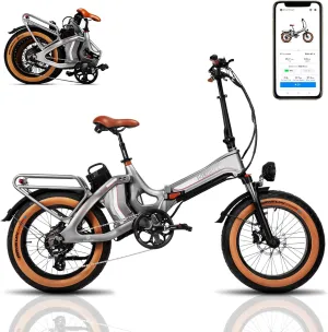 Folding Electric Bike for Adults 1400W Peak, 48V 33AH-2 Batteries 100 Miles 28MPH,20 inch Fat Tire Foldable EBikes with Full Suspension, Hydraulic Brakes APP, UL Commuting E Bike for Men Women