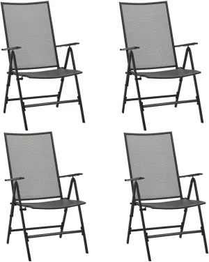 Folding Mesh Chairs 4 pcs Steel Anthracite