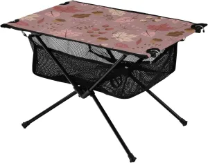 Folding Short Table Autumn Leaves Portable Traveling Table with Carry Bag for Dining Hiking Fishing