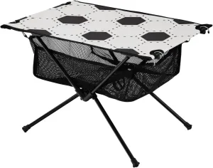 Folding Short Table White and Black Football Soccer Collapsible Portable Beach Table with Carry Bag for Dining Hiking Fishing