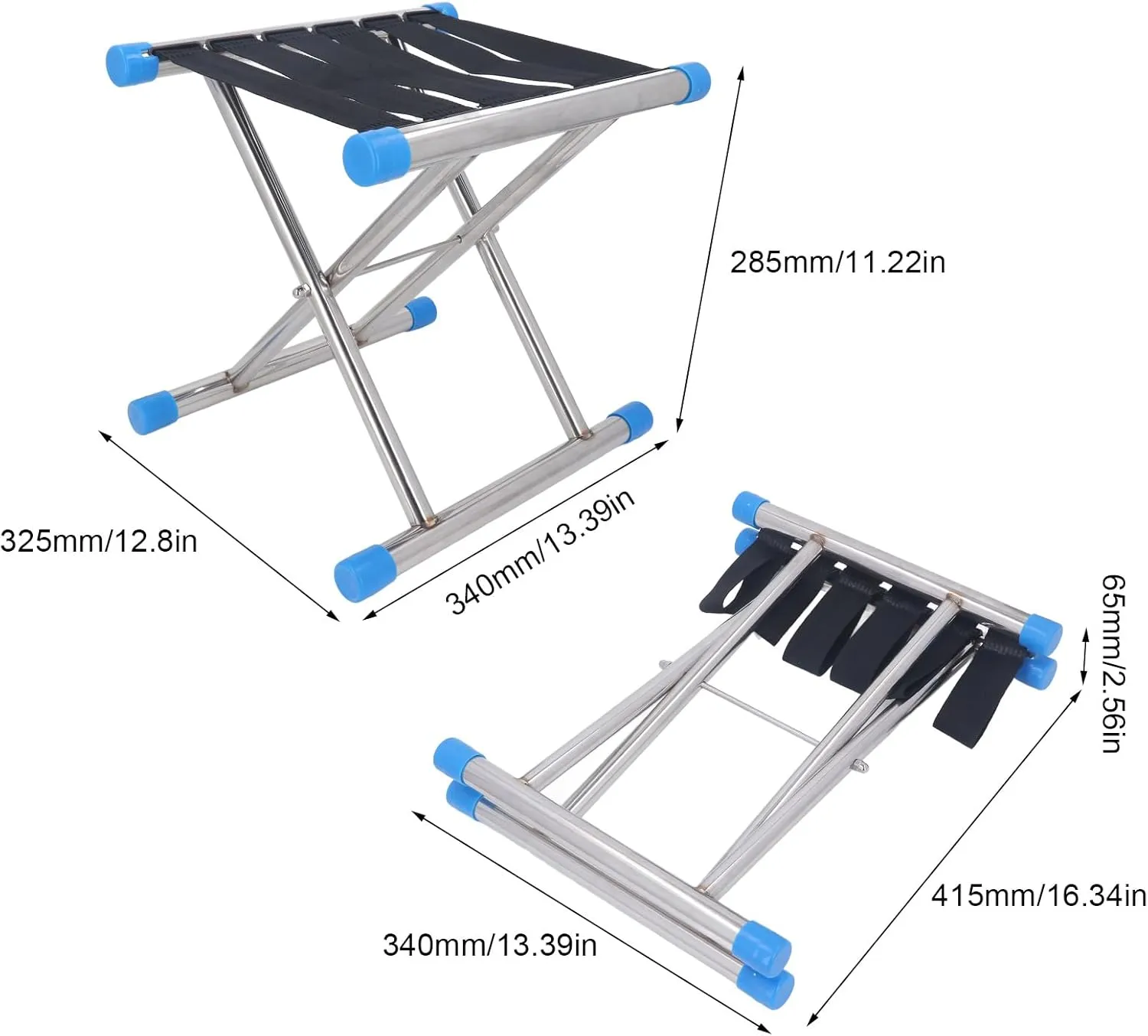 Folding Stool, 600D Oxford Fabric Multifunctional Folding Camping Stool Seat Wide Application for Beach (B)
