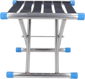 Folding Stool, 600D Oxford Fabric Multifunctional Folding Camping Stool Seat Wide Application for Beach (B)
