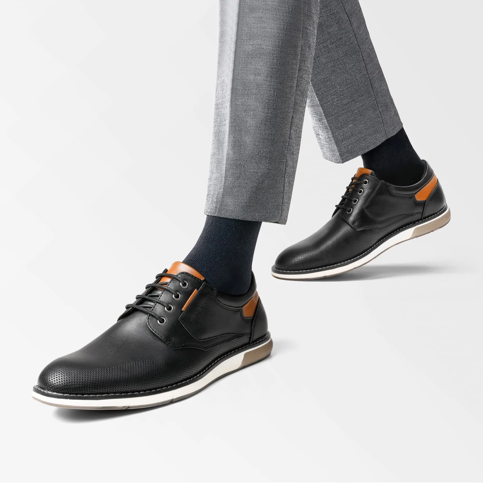 Formal Sneakers Men's Derby Dress Marc Bruno Casual Oxfords Wide 9 Unbeatable price Business Unique Shoes