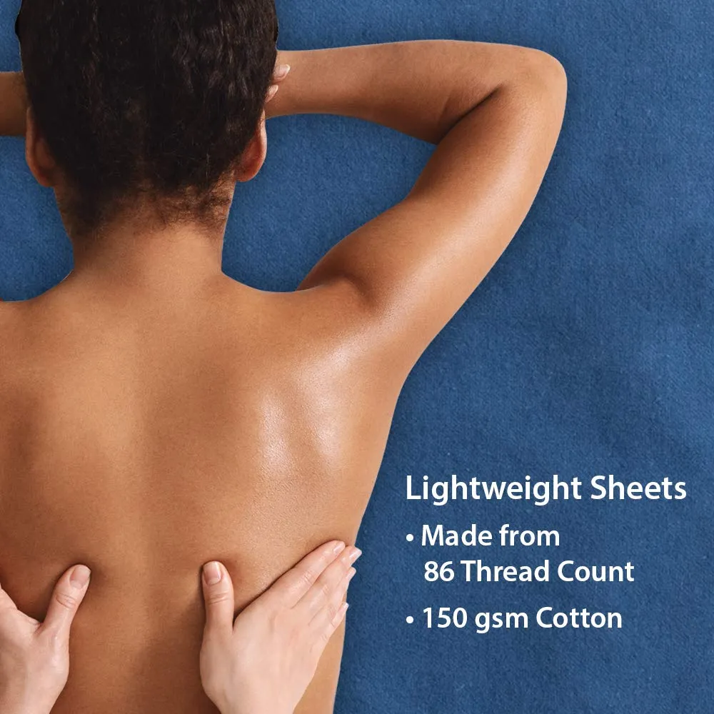 ForPro Premium Flannel 3-Piece Massage Sheet Set, Ocean Blue