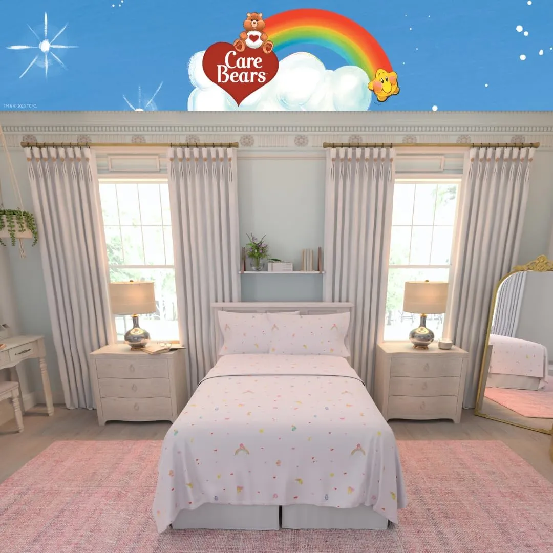 Franco Collectibles Care Bears Bedding Super Soft Cozy Microfiber 4 Piece Queen Sheet Set, (Officially Licensed Product)