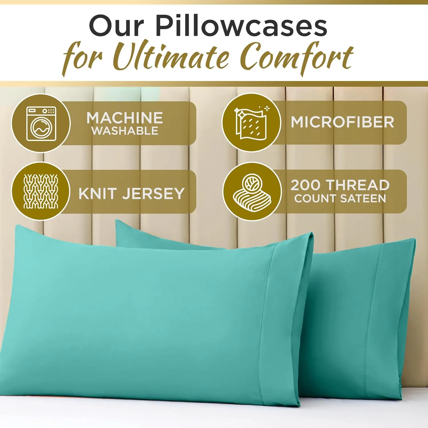 Full XL 100% Microfiber Double Brushed Sheet Set - Extra-Soft, Breathable & Wrinkle-Free - 15" Deep Pockets, 54" x 80" - Ideal for Extra Long Full Beds - 4PC Set (Full XL, Aqua Blue)