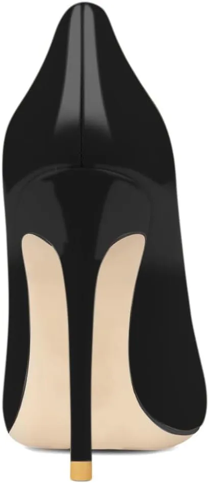 FYS Women's Pointed Toe Buckle Ankle Strap Mary Jane Pump Sexy Stiletto High Heels Party Dress Wedding Shoes Size 4-16 US