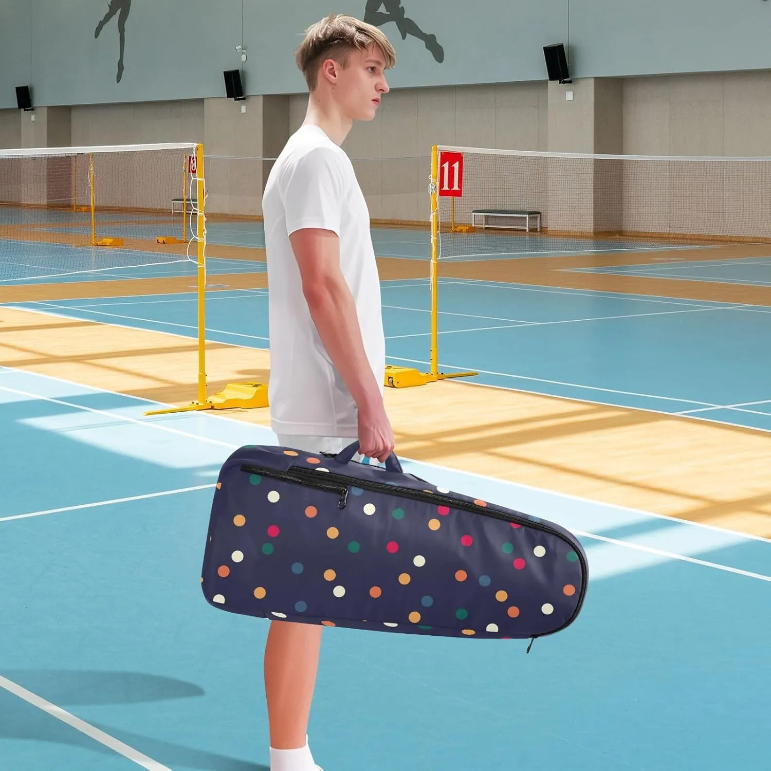 GAIGEO Teal Turquoise Glitter Sparkle Racket Bag, Multilayer Design Pickle Ball Bag, Sports and Daily Use