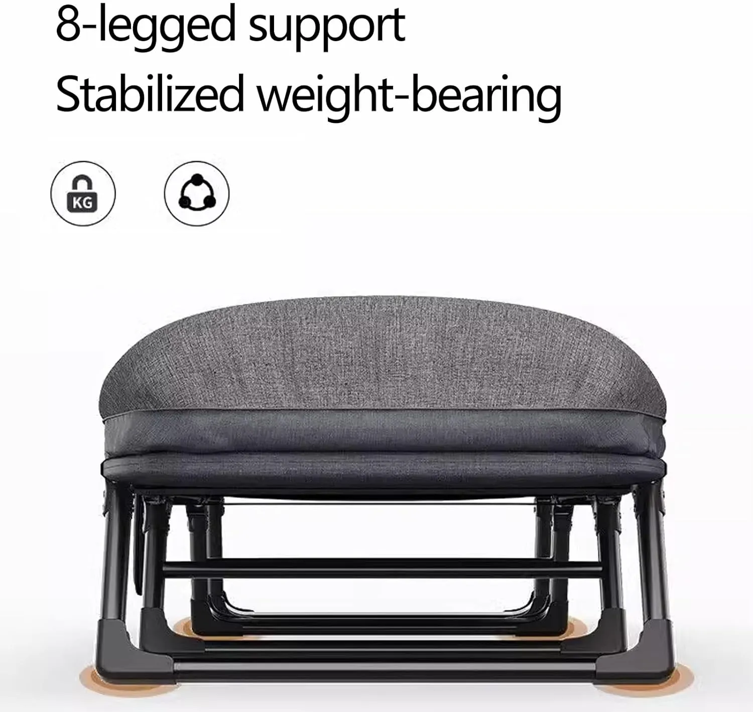 Generic Portable Folding Bed with Mattress Six Adjustable Backrests Folding Camping Cot for Adults with 8 Legs and High Rebound Cotton Filling Perfect for Camping(Gray B,180 * 62 * 35cm)