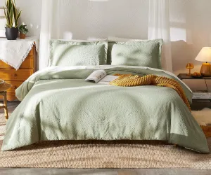 Geniospin King Size Comforter Set, Bed in a Bag Sage Green 7-Pieces, All Season Comfortable Bedding with Comforter, Pillow Sham, Flat Sheet, Fitted Sheet and Pillowcase (King,102"x90")