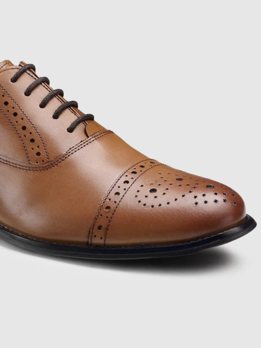 Genuine Leather Tan  Oxford Shoes