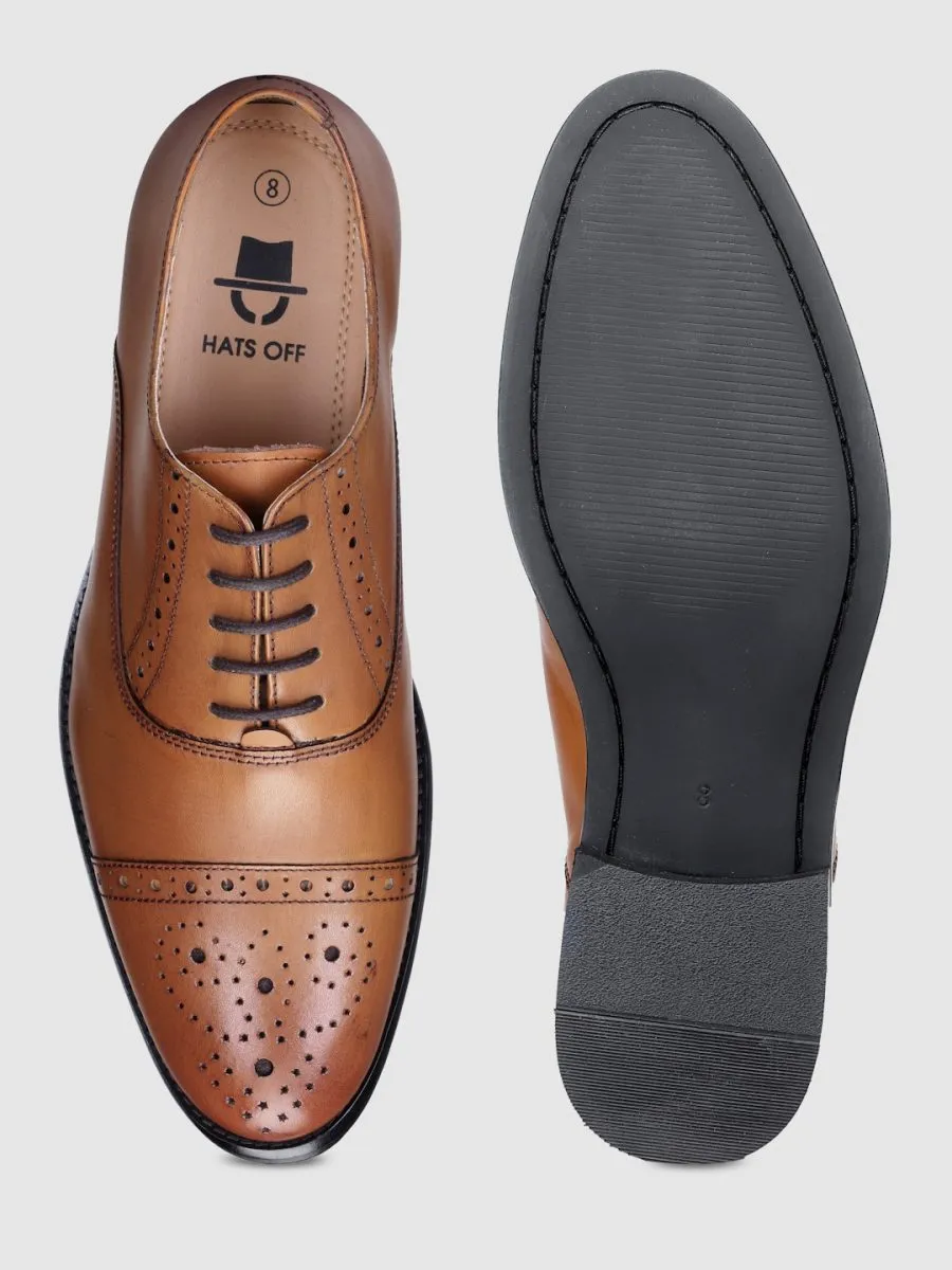 Genuine Leather Tan  Oxford Shoes