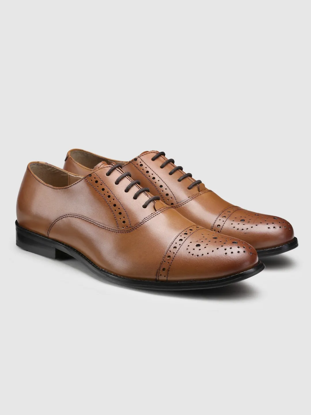 Genuine Leather Tan  Oxford Shoes