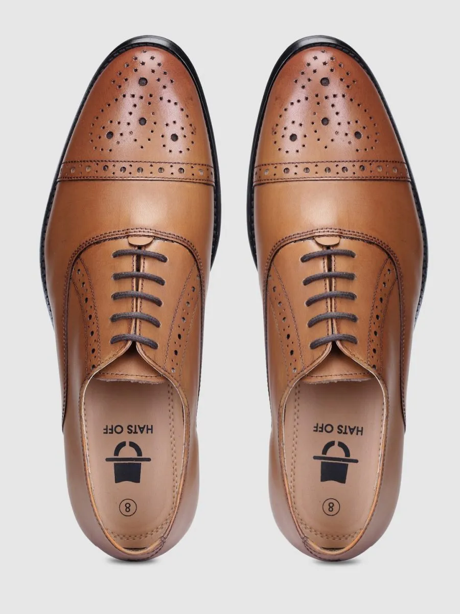 Genuine Leather Tan  Oxford Shoes