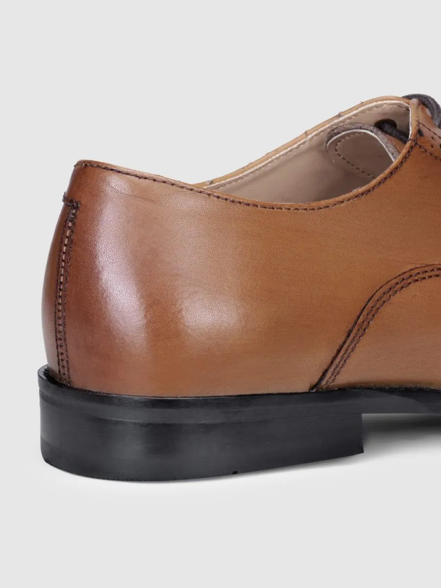 Genuine Leather Tan  Oxford Shoes