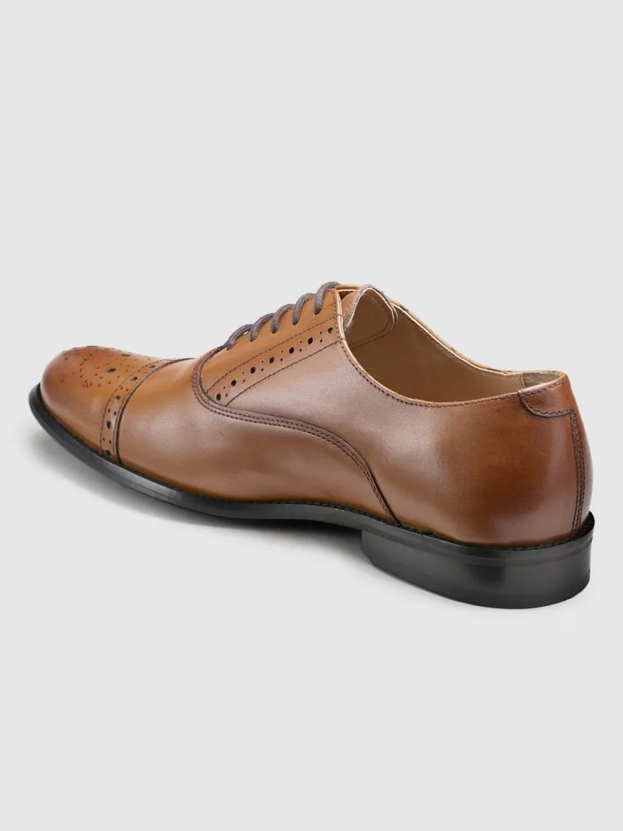 Genuine Leather Tan  Oxford Shoes