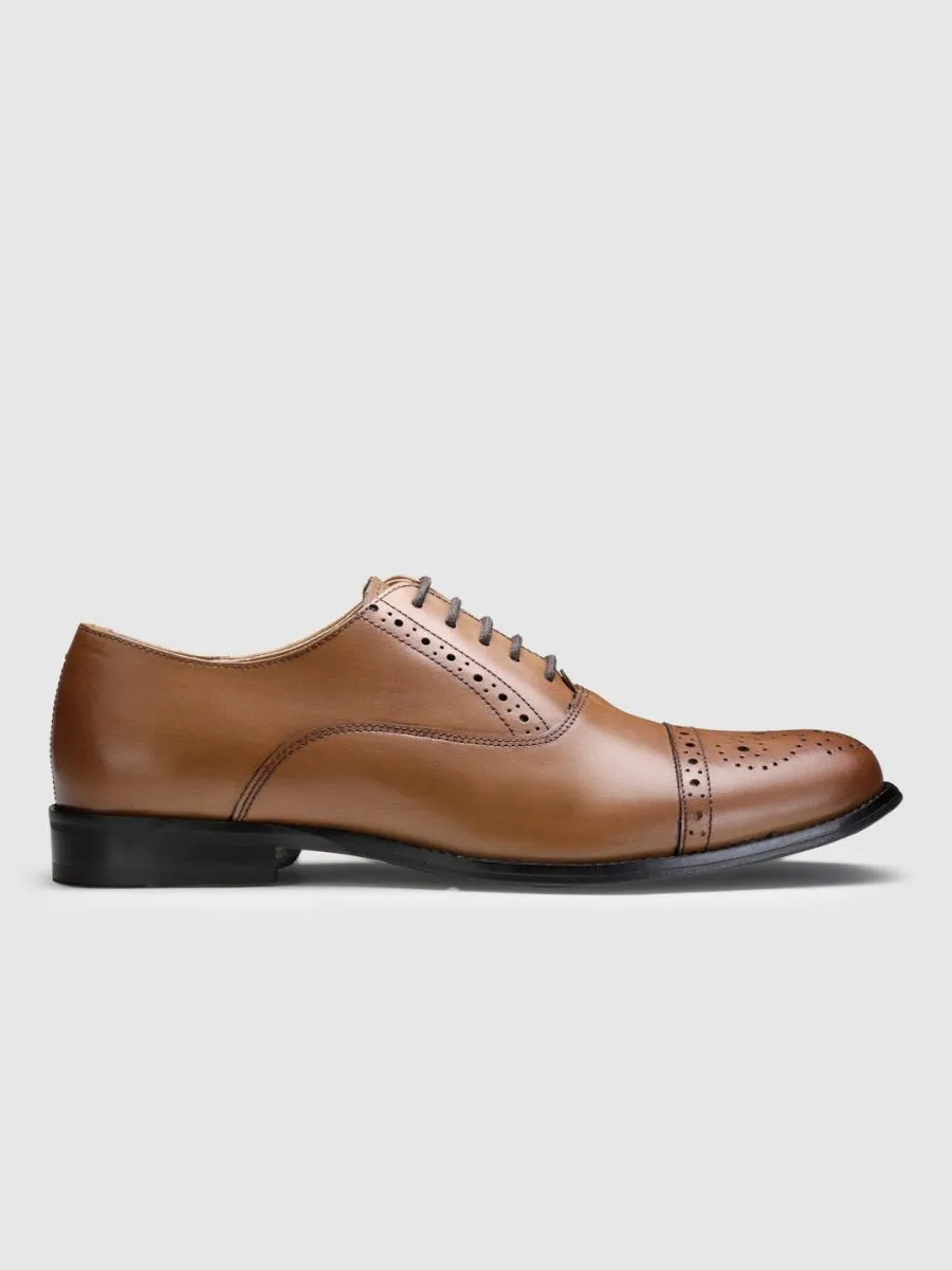 Genuine Leather Tan  Oxford Shoes