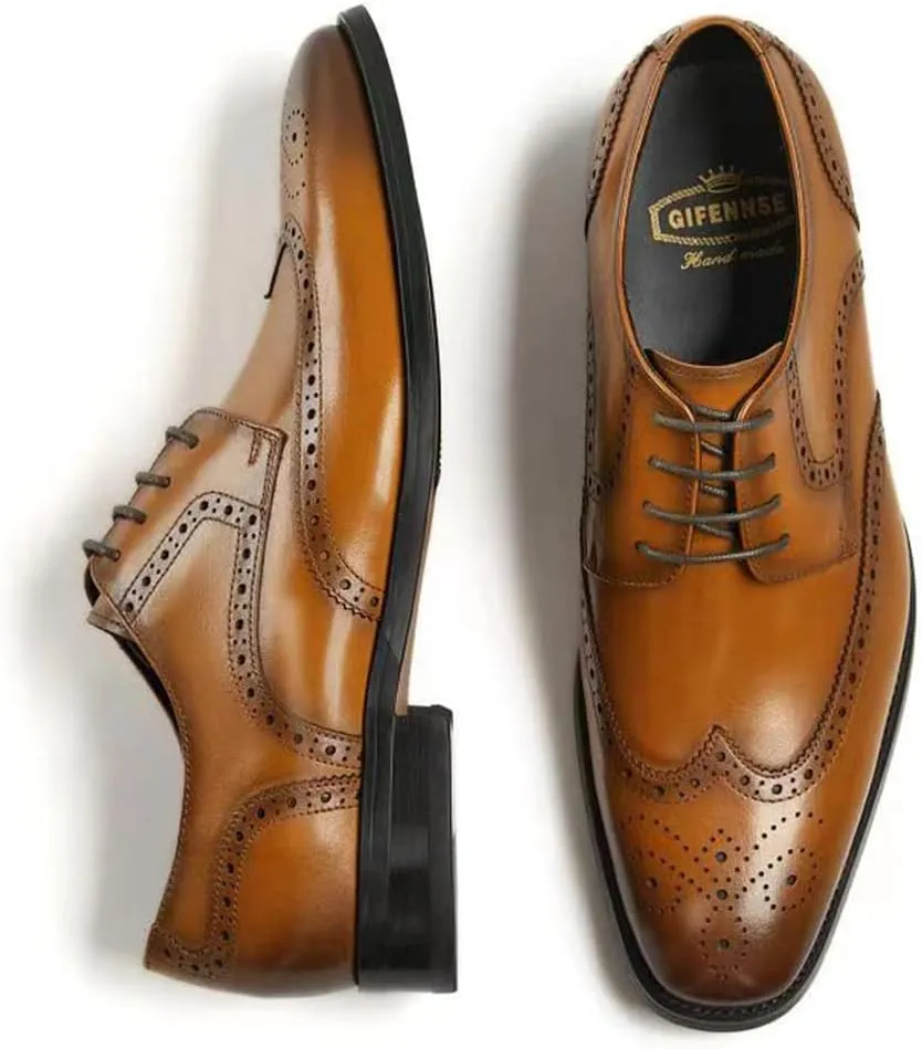 GIFENNSE Men's Oxford Shoes | Mens Dress Shoes | Mens Formal Shoes | Lace Up Dress Shoes