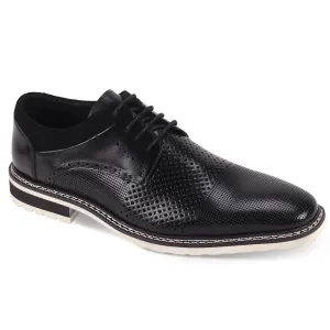 Giovanni Lambo Mens Black Leather Oxford Shoes