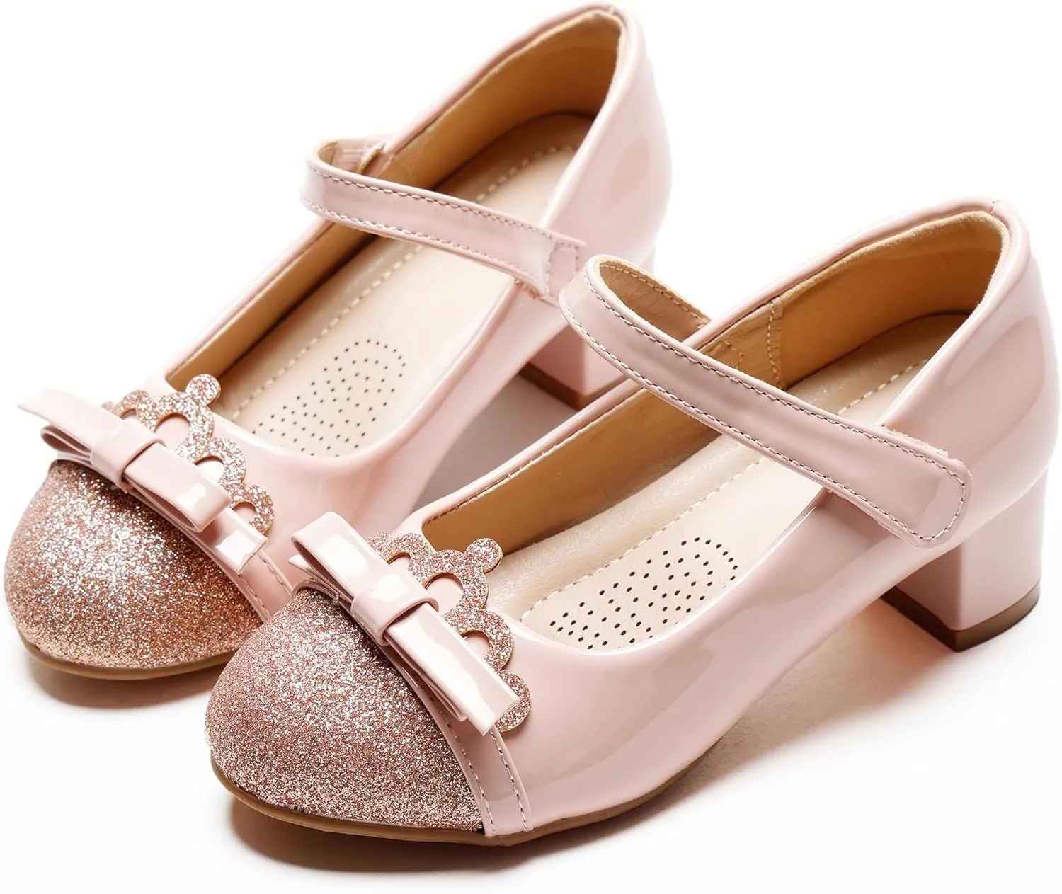 Girls Dress Shoes Low Heel School Girls Wedding Party Mary Jane Princess Pump Shoes