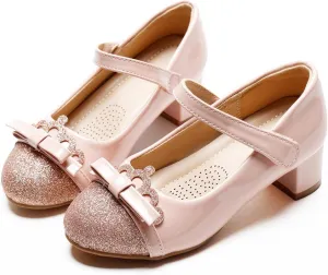 Girls Dress Shoes Low Heel School Girls Wedding Party Mary Jane Princess Pump Shoes