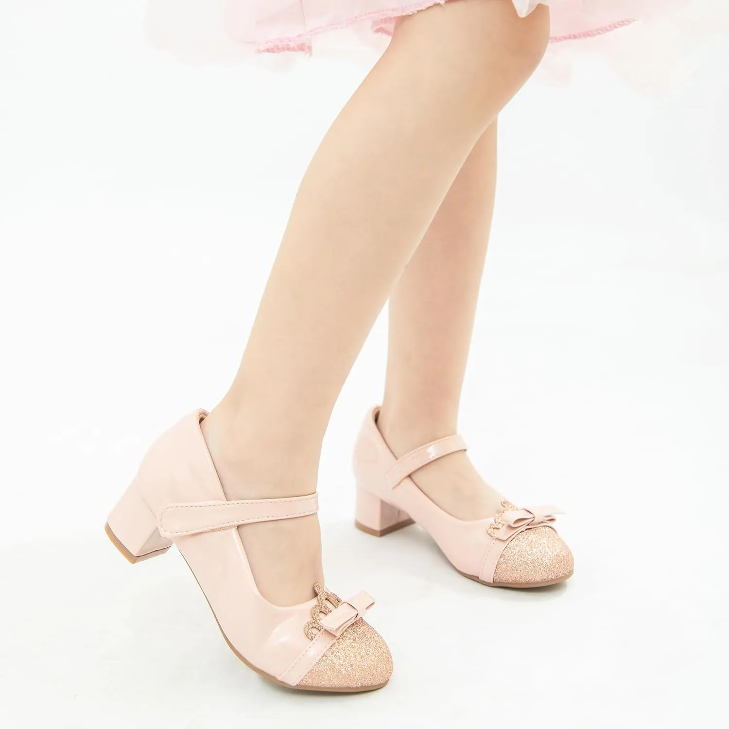 Girls Dress Shoes Low Heel School Girls Wedding Party Mary Jane Princess Pump Shoes