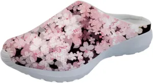 GLENLCWE Blue Dolphin Butterfly Mens Garden Clogs,Womens Slip on Clogs Soft Mesh Mules Walking Sandals Nurse Shoes Lightweight
