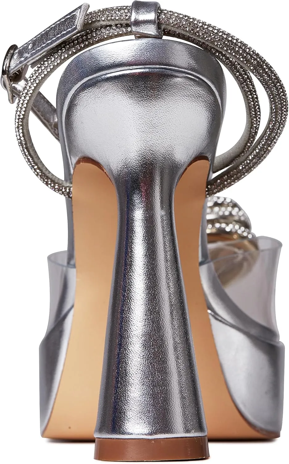 Goiphrri Platform Ankle Strap High Heeled Lace Up Pumps Sandals Ankle Buckle Straps Pump Rhinestone Stilettos Bowknots Wedding Sandals
