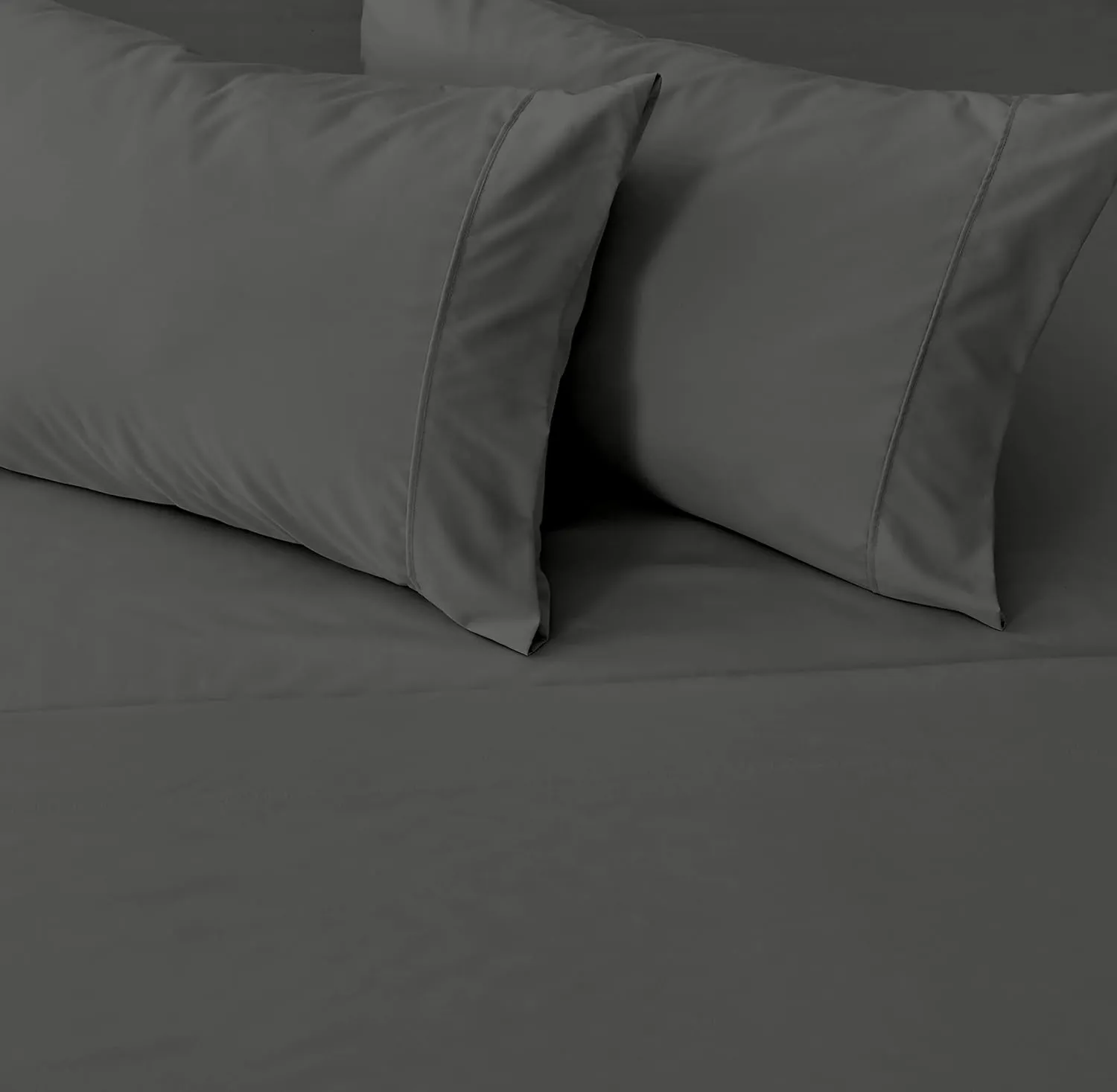Great Bay Home 3-Piece Twin Grey Microfiber Sheet Set | Ultra-Soft, Brushed Bedding Sheets & Pillowcases - Wrinkle & Fade Resistant, All-Season Bed Sheets for Bed (Twin, Graphite)