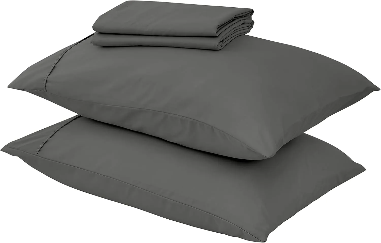 Great Bay Home 3-Piece Twin Grey Microfiber Sheet Set | Ultra-Soft, Brushed Bedding Sheets & Pillowcases - Wrinkle & Fade Resistant, All-Season Bed Sheets for Bed (Twin, Graphite)