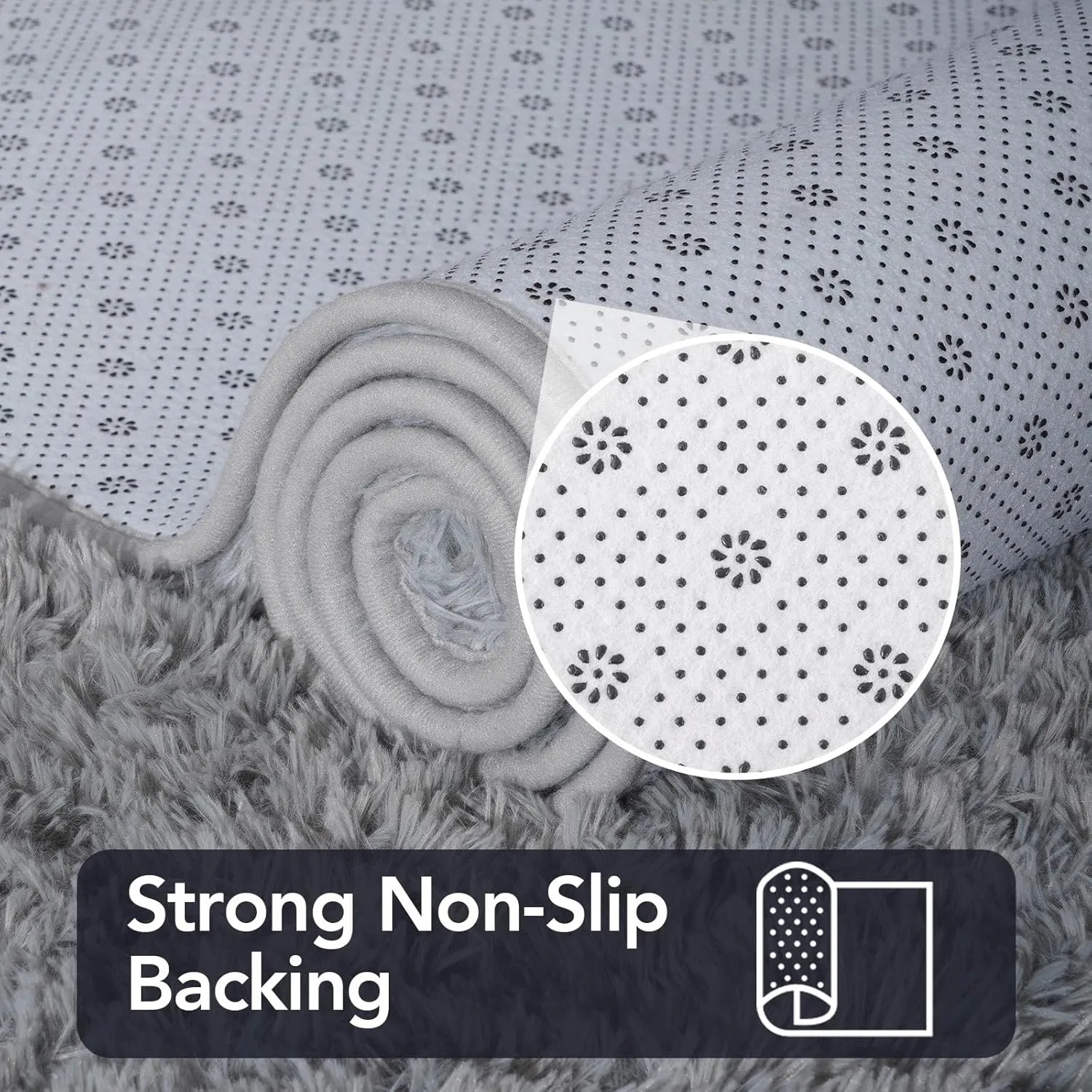 Grey Area Rugs for Bedroom Living Room, 3x5 Soft Non-Slip Rug Fluffy Shag, Fuzzy Indoor Shaggy Carpet for Dorm Home Decor