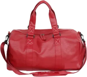 Gym Bags Sports Gym Bag Lady Leather with Letter Printing Fitness Bag for Shoes Male Solid Color Black Red Travel Shoulder Bag (Color : Black) (Red)