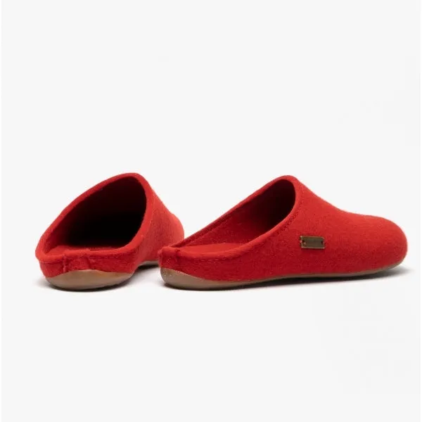 Haflinger FUNDUS Womens Wool Slippers Red