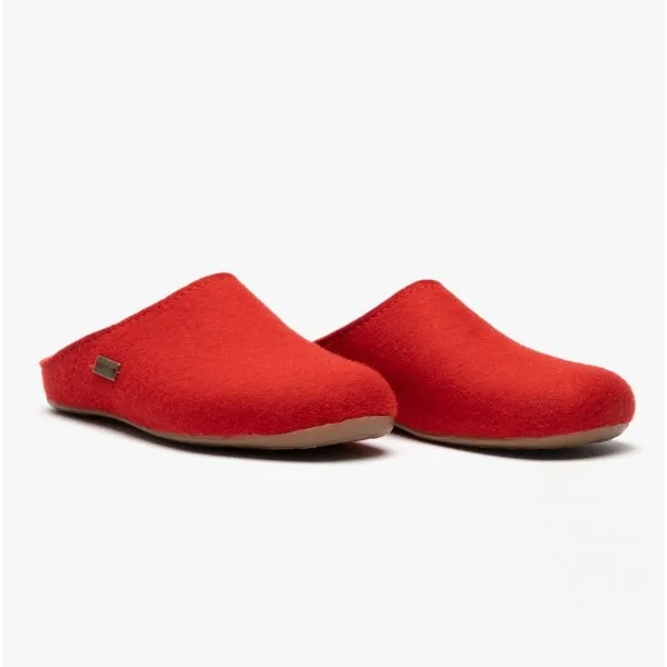 Haflinger FUNDUS Womens Wool Slippers Red