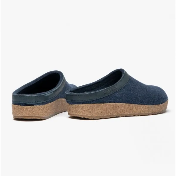 Haflinger TORBEN Womens Wool Slippers Denim Blue