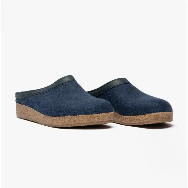 Haflinger TORBEN Womens Wool Slippers Denim Blue