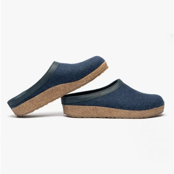 Haflinger TORBEN Womens Wool Slippers Denim Blue