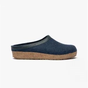 Haflinger TORBEN Womens Wool Slippers Denim Blue