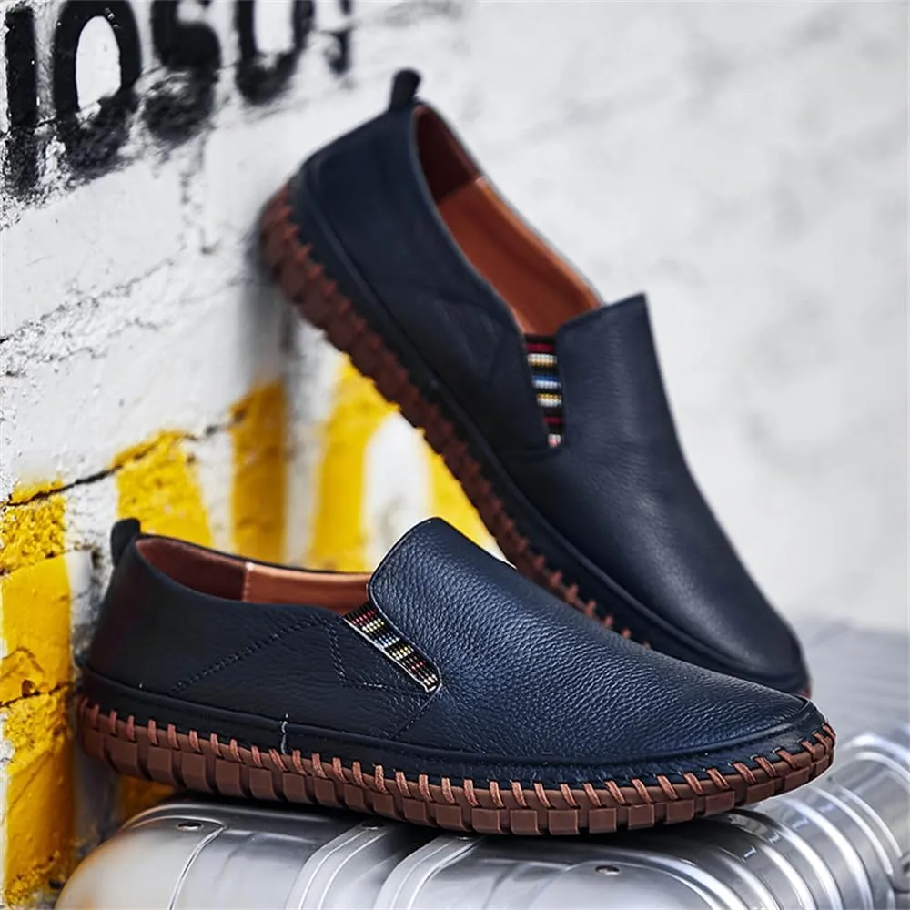 Handmade Leather Men's Loafers Moccasin Driving Shoes Slip on Soft Flats Shoes Men's Casual Shoes