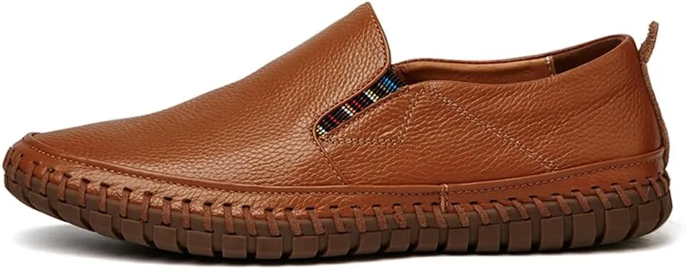 Handmade Leather Men's Loafers Moccasin Driving Shoes Slip on Soft Flats Shoes Men's Casual Shoes