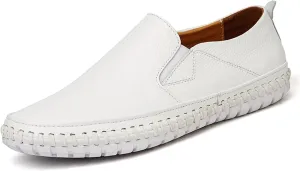Handmade Leather Men's Loafers Moccasin Driving Shoes Slip on Soft Flats Shoes Men's Casual Shoes