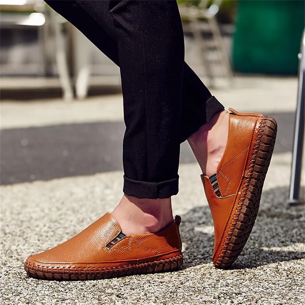 Handmade Leather Men's Loafers Moccasin Driving Shoes Slip on Soft Flats Shoes Men's Casual Shoes