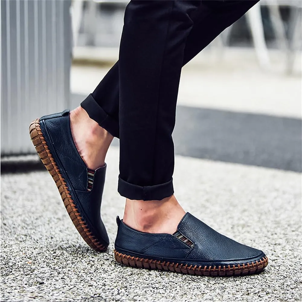 Handmade Leather Men's Loafers Moccasin Driving Shoes Slip on Soft Flats Shoes Men's Casual Shoes
