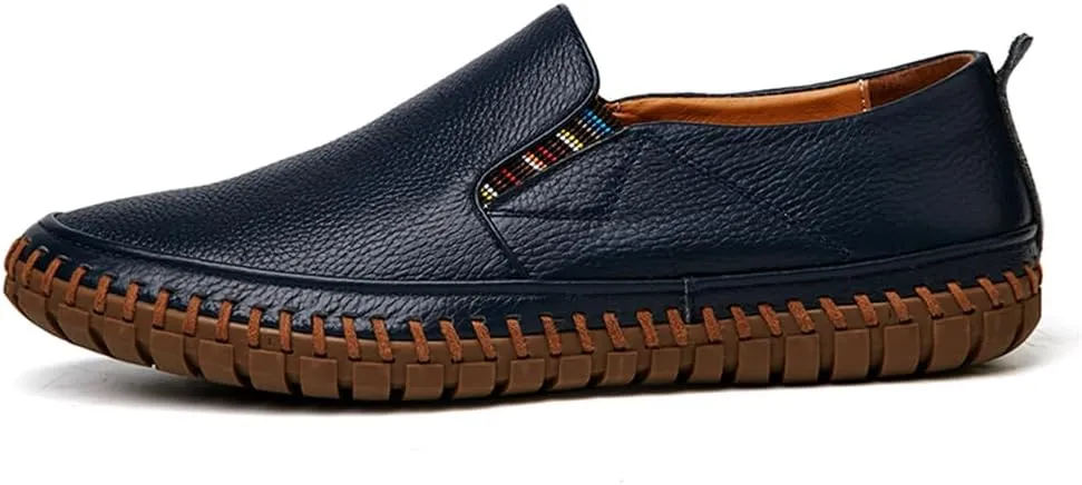 Handmade Leather Men's Loafers Moccasin Driving Shoes Slip on Soft Flats Shoes Men's Casual Shoes