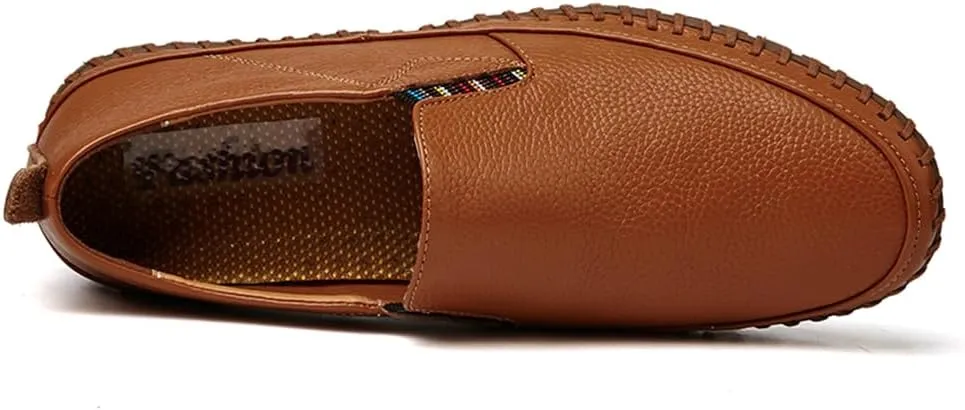 Handmade Leather Men's Loafers Moccasin Driving Shoes Slip on Soft Flats Shoes Men's Casual Shoes