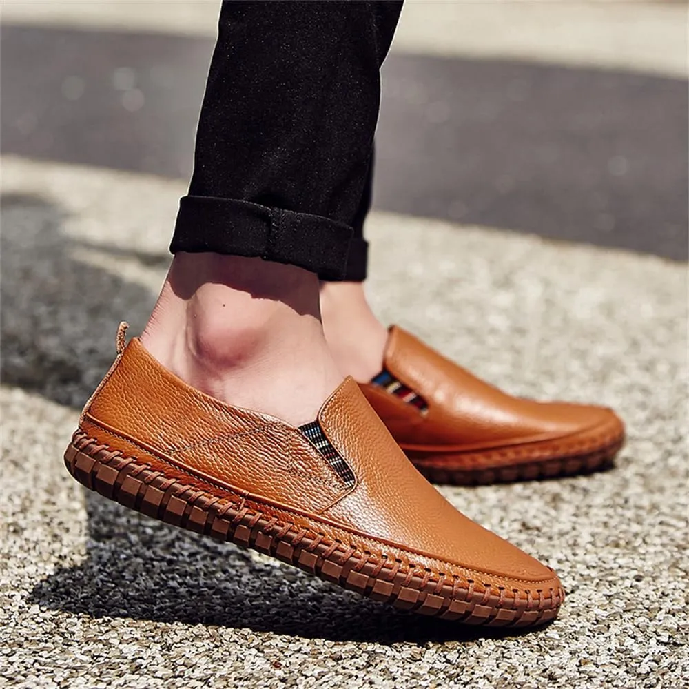 Handmade Leather Men's Loafers Moccasin Driving Shoes Slip on Soft Flats Shoes Men's Casual Shoes