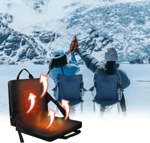 Heated Camping Chairs for Adults Use on Camping Chairs or Stadium Seats with 3 Levels of Heat Portable Foldable Seat Pad (Mobile Power Pack Not Included) (Artificial Suede)